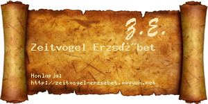 Zeitvogel Erzsébet névjegykártya